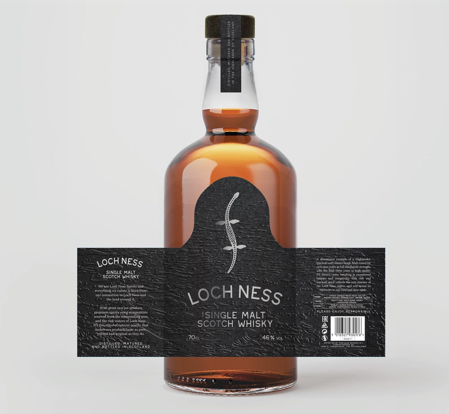 Loch Ness Single Malt Scotch Whisky with label