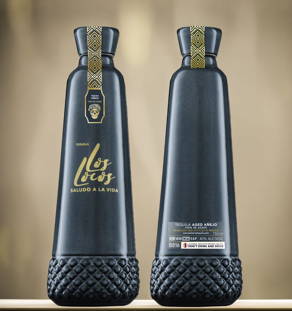 Los Locos Añejo ceramic bottles