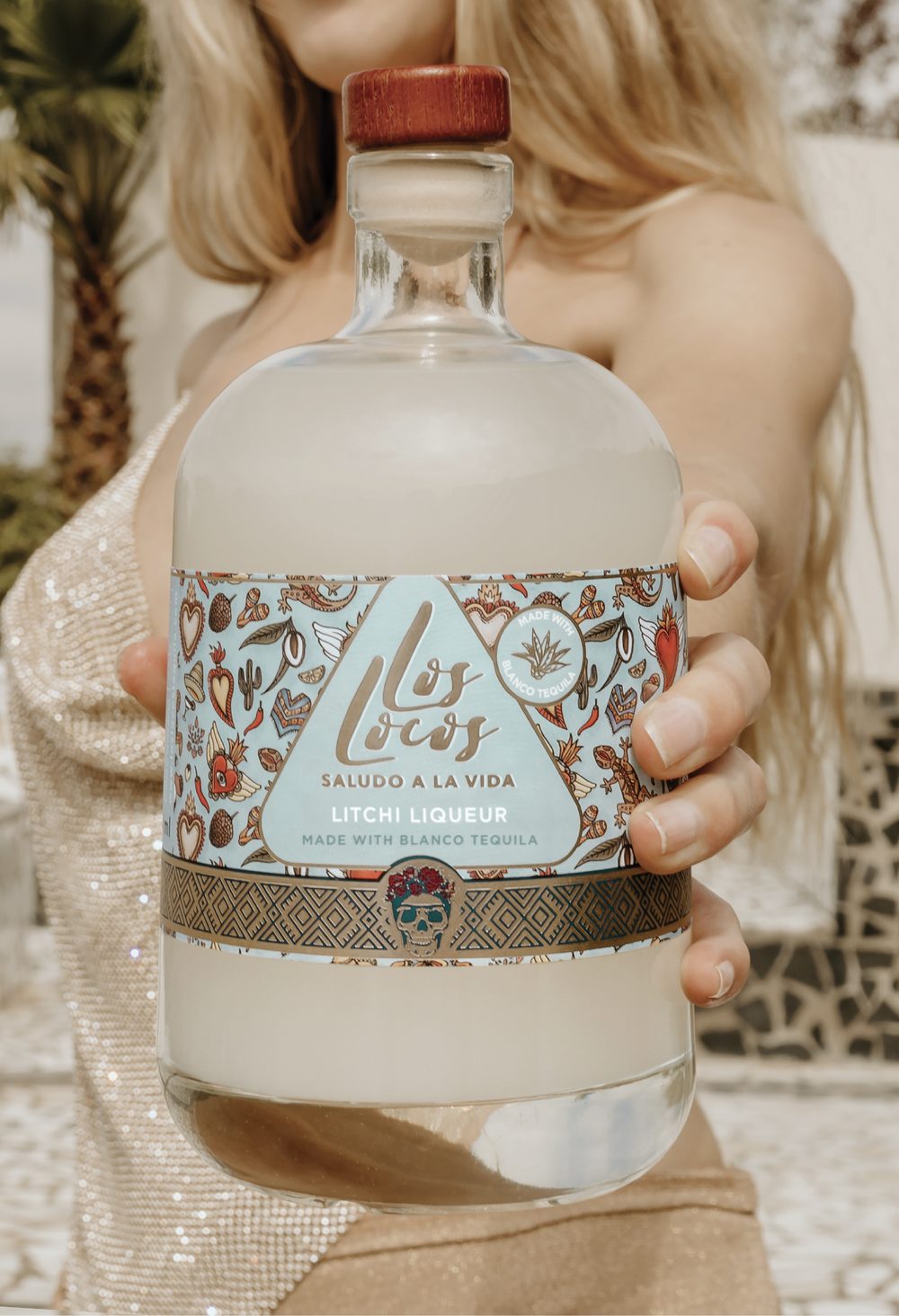 Los Locos Litchi Liqueur bottle